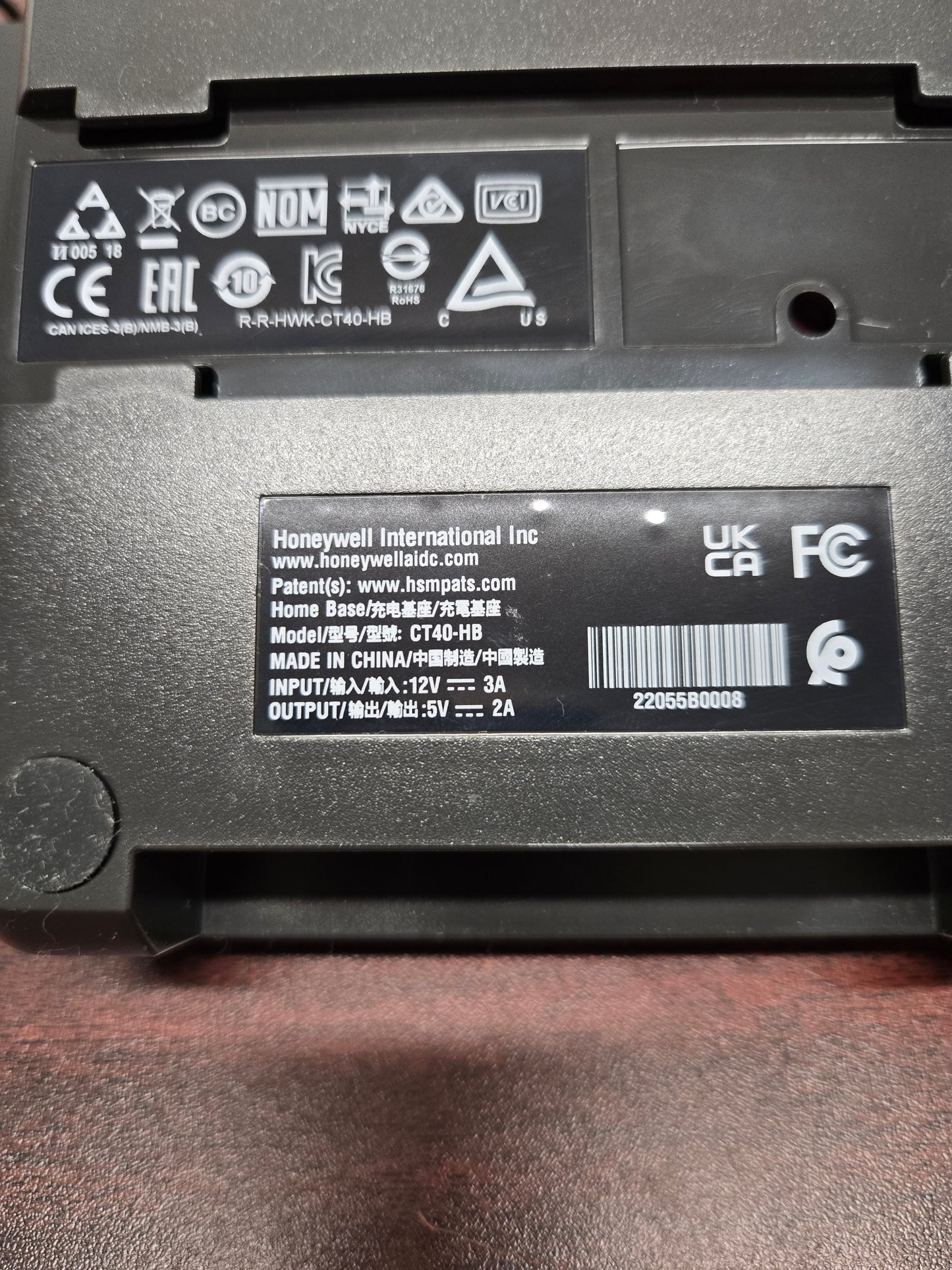 Honeywell CT40 HomeBase (P/N: CT40-HB-UVN-1)