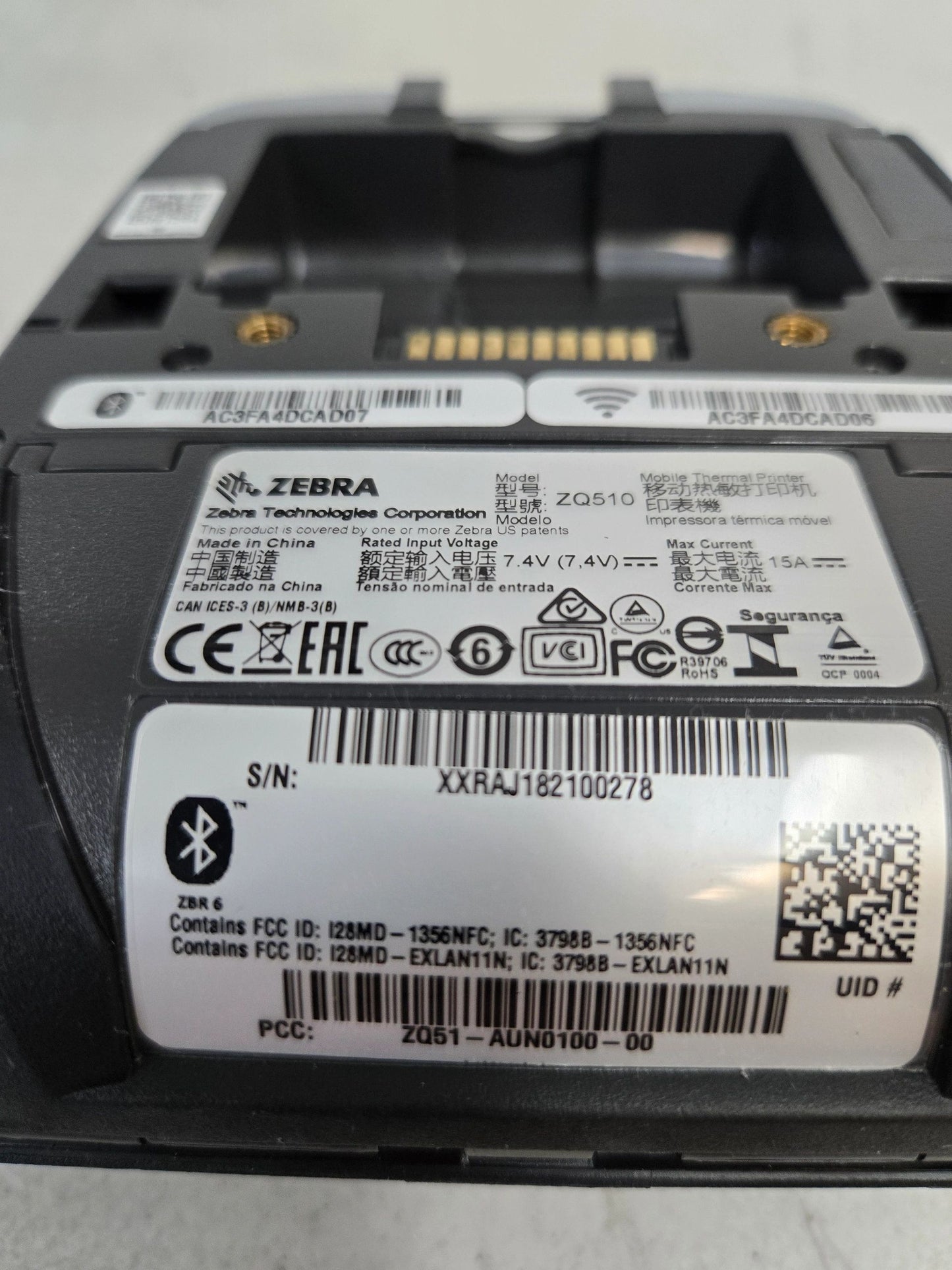Zebra ZQ510 Mobile Label Printer (P/N: ZQ51-AUN0100-00)