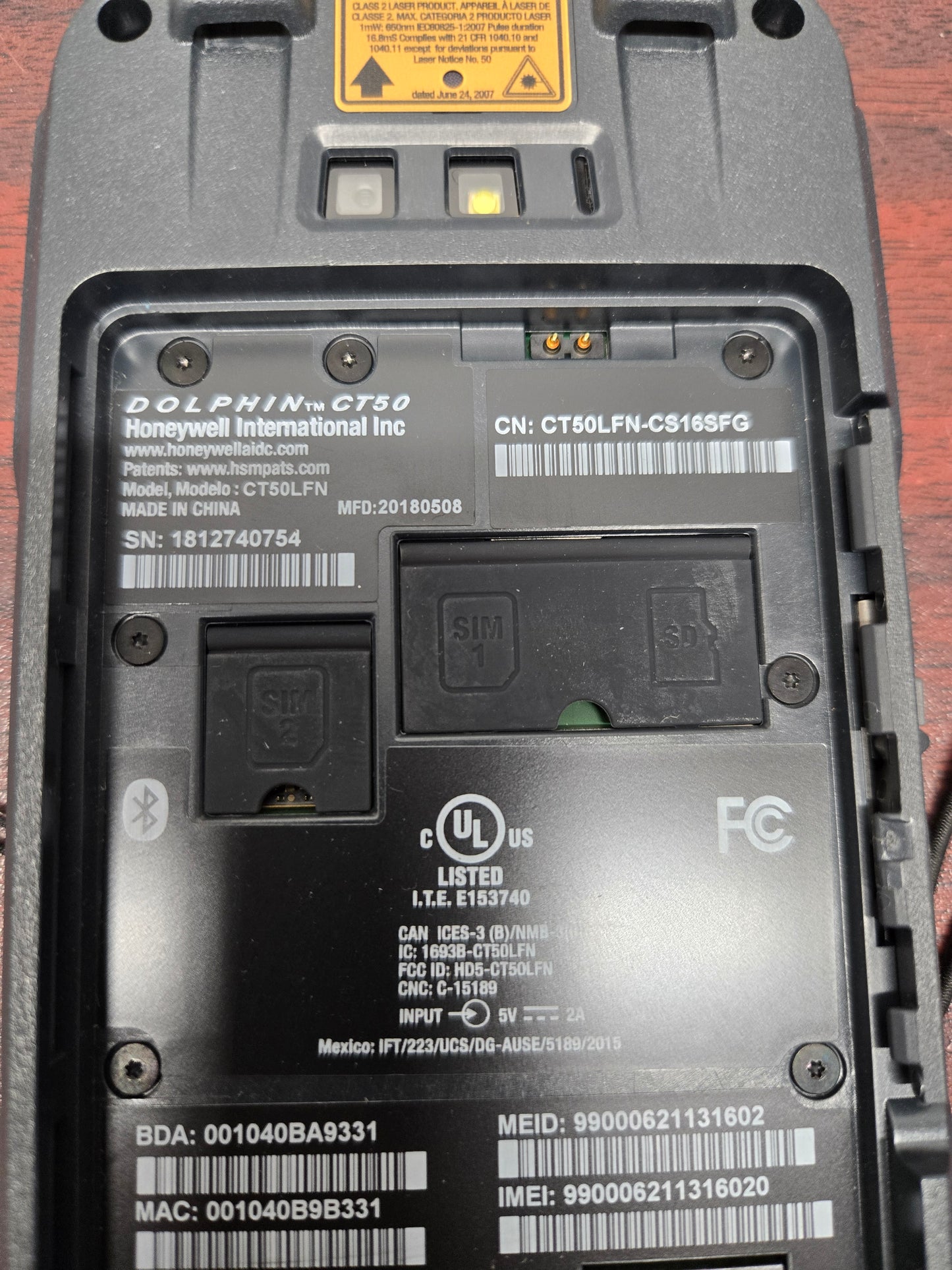 Honeywell Dolphin CT50 Rugged Mobile Computer (P/N: CT50-LFN-CS16SFG)