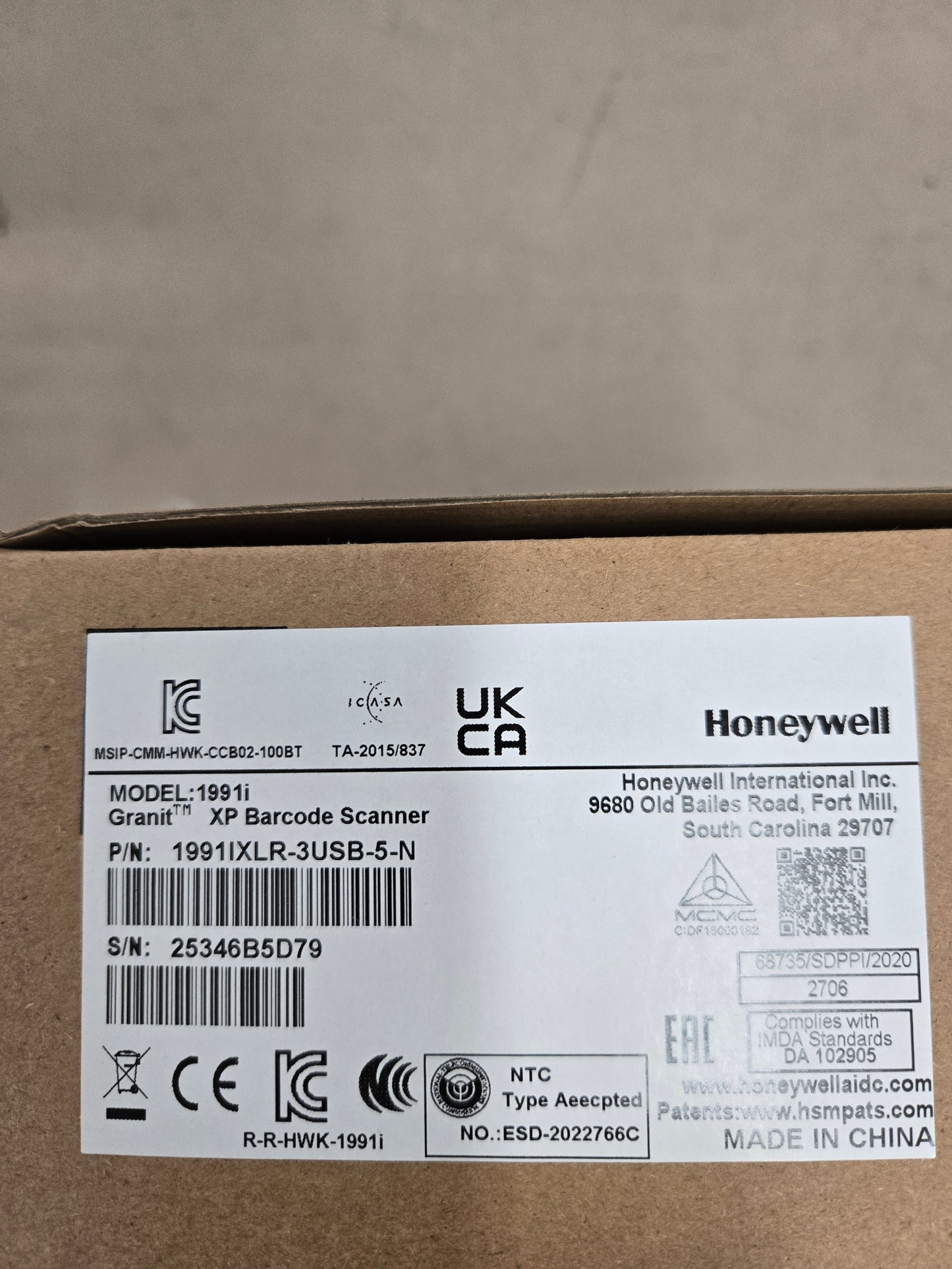 Honeywell Granit 1991iXLR Industrial Scanner Kit (P/N: 1991iXLR-3USB-5-N)