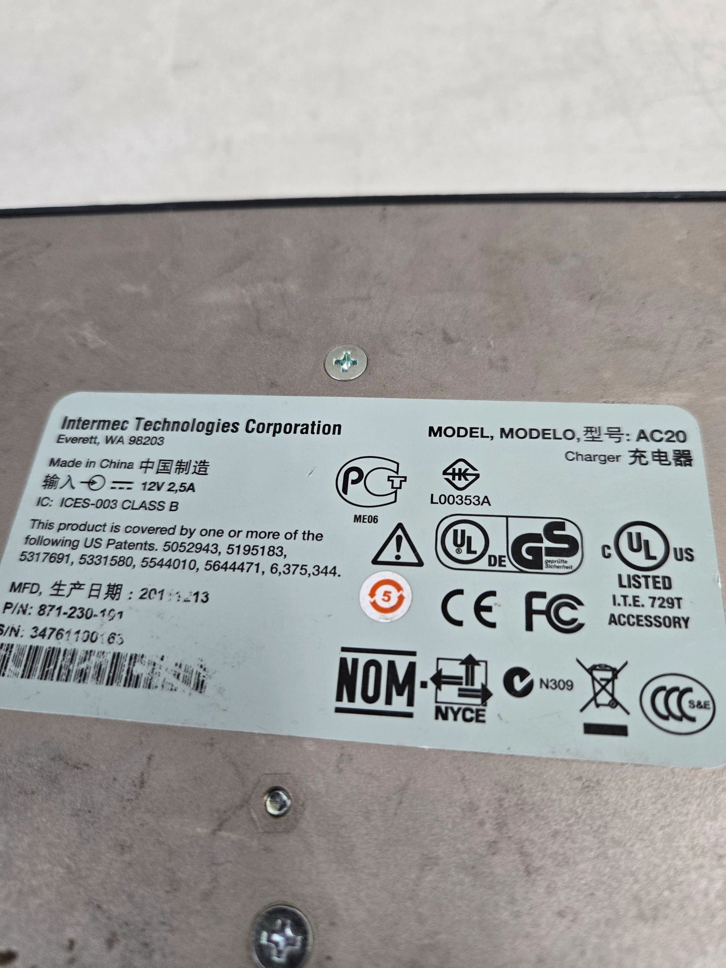 Intermec AC20 Quad Battery Charger
